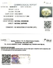 6.32/CT Natural Yellow Sapphire With Govt Lab Certificate (56610)